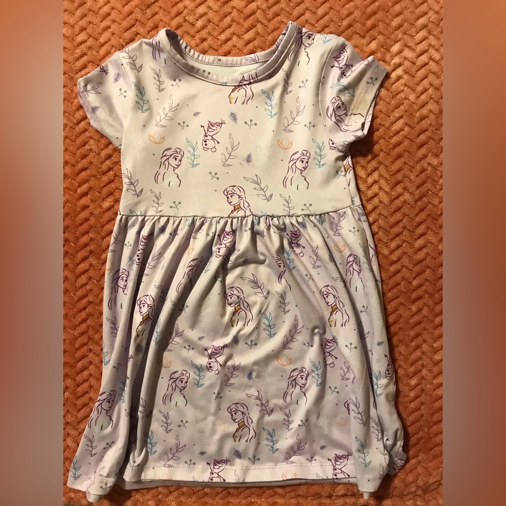 Frozen II 3T Lavender Elsa Olaf Anna dress